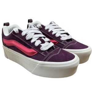 Vans Knu Stack Sneakers Women 7.5 Men 6 Purple Pink Lollipop Platform Shoes NEW